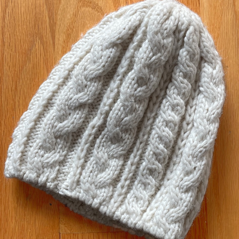 Ivory white knit hat